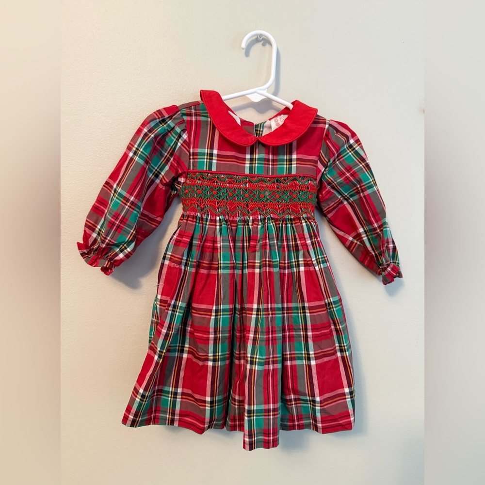 Cecil and Lou’s Christmas Plaid Smocked Dress